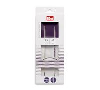 PRYM Rundstricknadel, ergonomisches Design/Nadeln, Kunststoff, Mehrfarbig, 3,5 mm, 60 cm Länge, Alabasterweiß