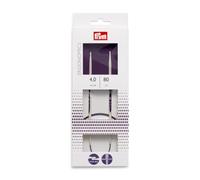 PRYM Rundstricknadel, ergonomisches Design/Nadeln, Kunststoff, Mehrfarbig, 4 mm, 80 cm, Alabasterweiß