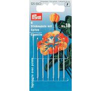 Prym Sticknadeln mit Spitze No. 18 – Stahl, Silber, 50 mm x 1,20 mm – 6 St.