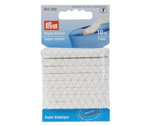 Prym Super-Elastic Gummi Goldzack (7 mm x 10 m/ weiß)