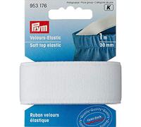 Prym Velour-Elastic 30 mm weiß, 51% PES 33% ED 16% PA