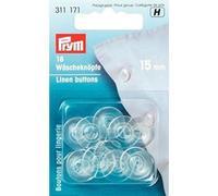 PRYM Wäscheknöpfe, 15mm, transparent, 100% Kunststoff, Bekleidungsverschlüsse, Knöpfe