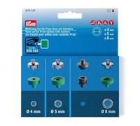 Prym 673131 Werkzeug-Set für Ösen mit Scheiben, 4 mm / 5 mm / 8 mm - Ösenwerkzeug kompatibel Vario Creative Tool | Ideal für Textilien, Leder, Bastelarbeiten