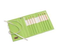 Prym Wollhäkelnadel-Set in Nadeltasche Bambus (Stärken 3,5-8,0 mm)