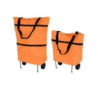 Przydasie Faltbare Einkaufstasche auf Rädern - 3-in-1, erweiterbar, robust und wasserabweisend. Ideal für kleine und große Einkäufe. Leicht, stabil und umweltfreundlich. Orange.