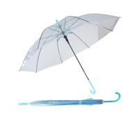 Przydasie rzydasie Transparenter Regenschirm Automatik - Durchsichtiger Stockschirm für Hochzeit, Event, Alltag - Stabiler Windschutz - Klare Sicht - 93 cm breit - Eleganter Schirm mit Haken-Griff