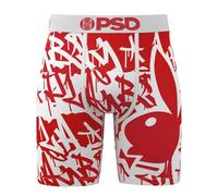 PSD | Herren-Boxershorts im Playboy-Stil mit roten Etiketten | Sportunterwäsche, atmungsaktiver Micromesh-Einsatz | 4-Wege-Stretchmaterial (DE/NL/SE/PL, Alphanumerisch, L, Regular)