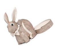 Psdndeww Damen-Umhängetasche, PU-Leder, schöne Kaninchenform, modische Einkaufstasche, stilvolle Handtasche, Kuriertasche, khaki