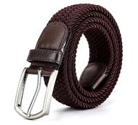 PSNKLMM 3, cm X 110 130 Männer Elastische Geflochtene Gürtel Casual Frauen Leinwand Alle Spiel Pin Schnalle Weiß Schwarz(3.3cmX130cm,Coffee)