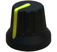 PSP 49009-Y 49009-Y Drehknopf mit Zeiger Schwarz, Gelb (Ø x H) 18.8 mm x 15.24 mm 1 St.