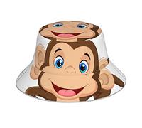 PSVOD Niedlicher Affenhut, reflektierend, leicht, atmungsaktiv, faltbar, geeignet für Camping, Wandern und andere Outdoor-Aktivitäten, Schwarz, Schwarz, Einheitsgre