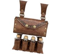 PU Leder Mittelalter Hüfttasche Vintage Handarbeit Gürtel Hüfttasche Leder Gürteltasche Mittelalter Taschen Nordische Prägung Tasche, hellbraun
