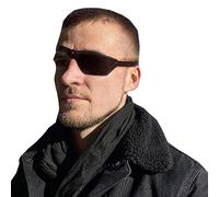 PU Leder Punk Piraten Augenklappe Mittelalter Retro Augenklappe Einzelaugenmaske Augenbinde mit Verstellbarer Gummiband Schnalle für Frauen Männer Cosplay Requisiten (Schwarz links)