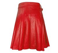 PU-Leder Schottischer Kilt für Herren Mode Retro schottischer festlicher Rock einfarbiger Samurai-Rock Leicht Atmungsaktiv Mid-Rise-Shorts für Männer