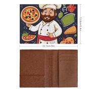 PU-Schutzhülle für Kreditkarten, Damen, Herren, Koch, Pizza, wasserdicht, Reisebrieftasche, stilvolle Reisepasshülle, schlankes Reisepassetui für Kartenhalter, Reisezubehör, Stil, 20,3 x 13,8 cm,