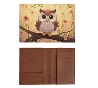 PU-Schutzhülle für Kreditkarten, Damen, Herren, niedliche Eule, wasserdicht, Reisebrieftasche, stilvolle Reisepasshülle, schlankes Reisepassetui für Kartenhalter, Reisezubehör, Stil, 20,3 x 13,8 cm,