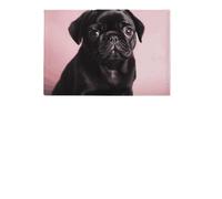 PU-Schutzhülle für Kreditkarten, Damen, Herren, niedlicher schwarzer Mops, wasserdicht, Reisebrieftasche, stilvolle Reisepasshülle, schlankes Reisepassetui für Kartenhalter, Reisezubehör, Stil, 20,3 x