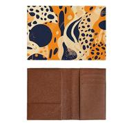 PU-Schutzhülle für Kreditkarten, Damen, Herren, Orange und Dunkelblau, wasserdicht, Reisebrieftasche, stilvolle Reisepasshülle, schlankes Reisepassetui für Kartenhalter, Reisezubehör, Stil, 20,3 x