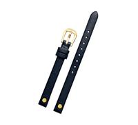 Puasny 8 mm Echtleder-Uhrenarmband für Damen - dünnes Ersatzarmband,Blaues Gold,8 mm