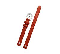 Puasny 8 mm Echtleder-Uhrenarmband für Damen - dünnes Ersatzarmband,Braun Silber,8 mm