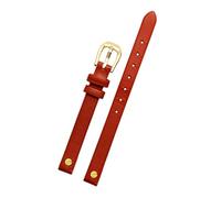 Puasny 8 mm Echtleder-Uhrenarmband für Damen - dünnes Ersatzarmband,Braungold,8 mm