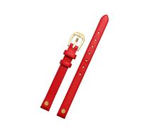 Puasny 8 mm Echtleder-Uhrenarmband für Damen - dünnes Ersatzarmband,Rotgold,8 mm