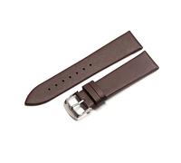 Puasny Dünnes Lederarmband für Uhren - Armband für Damen und Herren in 18 mm, 20 mm und 22 mm,Braun Silber,20 mm