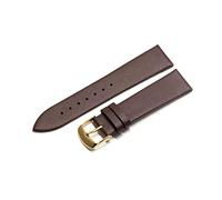 Puasny Dünnes Lederarmband für Uhren - Armband für Damen und Herren in 18 mm, 20 mm und 22 mm,Braungold,14 mm