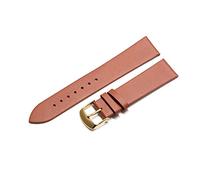 Puasny Dünnes Lederarmband für Uhren - Armband für Damen und Herren in 18 mm, 20 mm und 22 mm,Hellbraun Gold,14 mm