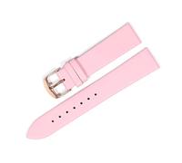 Puasny Dünnes Lederarmband für Uhren - Armband für Damen und Herren in 18 mm, 20 mm und 22 mm,Rosa Roségold,16 mm