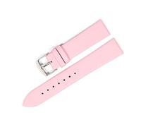 Puasny Dünnes Lederarmband für Uhren - Armband für Damen und Herren in 18 mm, 20 mm und 22 mm,Rosa Silber,18 mm