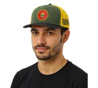 PUBLIC ENEMY Unisex Flatrim-Cap mit Logo-Stickerei Baseball-Cap TC109818PE Grün/Schwarz/Orange M
