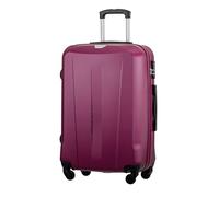 PUCCINI Koffer Paris Hartschalenkoffer Trolley Leicht Reisekoffer mit 4 Rollen S-M-L-XL (Weinrot, L)