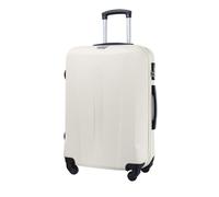 PUCCINI Koffer Paris Hartschalenkoffer Trolley Leicht Reisekoffer mit 4 Rollen S-M-L-XL (Weiß, L)