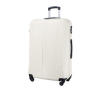 PUCCINI Koffer Paris Hartschalenkoffer Trolley Leicht Reisekoffer mit 4 Rollen S-M-L-XL (Weiß, XL)