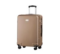 PUCCINI Polycarbonat Koffer Panama Hartschalenkoffer Trolley Leicht Reisekoffer mit Zwillingsrollen TSA-Kombinationsschloss M-L-XL (Champagnerfarben, L)