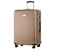 PUCCINI Polycarbonat Koffer Panama Hartschalenkoffer Trolley Leicht Reisekoffer mit Zwillingsrollen TSA-Kombinationsschloss M-L-XL (Champagnerfarben, XL)