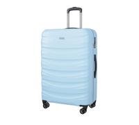PUCCINI Polycarbonat Koffer Valencia Hartschalenkoffer Trolley Leicht Reisekoffer mit Zwillingsrollen M-L-XL (Blau, XL)