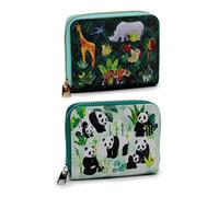 Puckator Animal Kingdom Kleine Geldbörse mit Reißverschluss - Damen Damen schlanke Geldbörsen für Damen - Münztasche Geldbörse Herren - Kartenhalter mit Reißverschluss - kleine Geldtasche, blau,