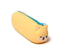 Puckator Federmäppchen aus Silikon - Shiba Inu Hund - süße Tiere, Mehrfarbig, Silikonetui mit Reißverschluss