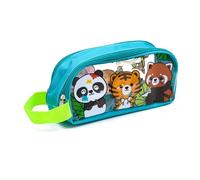 Puckator Federmäppchen mit transparenten Seiten - Wild - Süße Tiere, Mehrfarbig, Transparentes Federmäppchen aus PVC mit Öffnung mit Reißverschluss