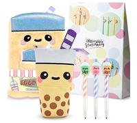 Puckator Foodiemals Boba Bubble Tea Schreibwaren-Set | Plüsch-Notizbuch mit Tasche, Pop-Up-Federmäppchen und Druckbleistifte | Schreibwaren im Kawaii-Stil