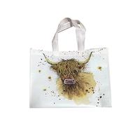 Puckator Jan Pashley Highland Coo Cow Big Foldaway Wiederverwendbare Einkaufstasche - Schultertaschen - Handtaschen für Frauen - Canvas-Tragetaschen für Frauen - Einkaufstasche - Große Damentaschen -