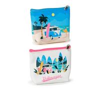Puckator Volkswagen VW T1 Camper Bus Waves are Calling PVC-Geldbörse - Damen Damen schlanke Geldbörsen Geldbörse für Frauen Münztasche Geldbörse Herren Kartenhalter mit Reißverschluss kleine