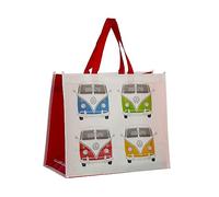 Puckator VW Wohnmobil T1 Einkaufstasche - blau/grün/rot/gelb, bedruckt, 100% Polypropylen.