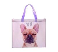 Puckator Wiederverwendbare Einkaufstasche mit französischer Bulldogge, Schultertaschen, Handtaschen für Damen, Canvas-Tragetaschen für Damen, Einkaufshandtasche, große Damentaschen, ästhetische