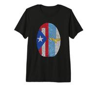 Puerto Rico Azoren Flagge Fingerabdruck Heritage Design Premium T-Shirt