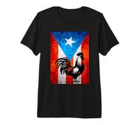Puerto Rico-Flagge Puertorican Rooster Gallero Design für Herren Premium T-Shirt