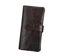 PUFAHAU Handgenähte Retro-Geldbörse aus Leder für Herren, Lange Geldklammer-Geldbörse für Herren, Aufbewahrungstasche für Herren(D-11 * 9 * 2cm)