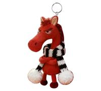 Pufei Cute Animal Key Ring Decor Multi-Purpose Lovely Arrogance Horses Keychain Doll Lucky Horse Pendant for Backpack Decorations